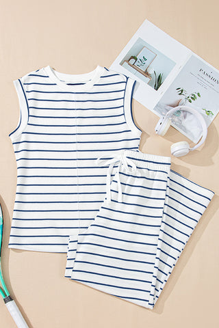 Striped Blue Spring Pant Set