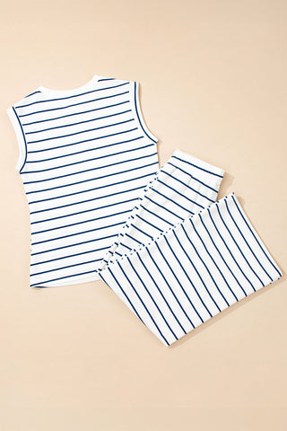 Striped Blue Spring Pant Set