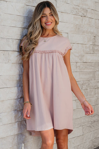 Babydoll Ruffle Dress - Pink