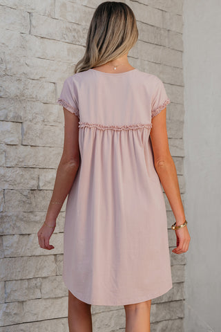 Babydoll Ruffle Dress - Pink