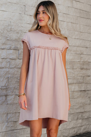 Babydoll Ruffle Dress - Pink