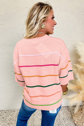 Half Sleeve Sweater - Peach