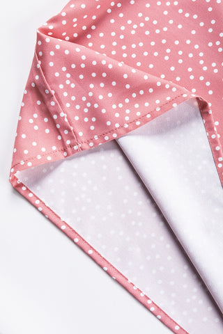 Polka Dot Ruffle Sleeve Top - Pink