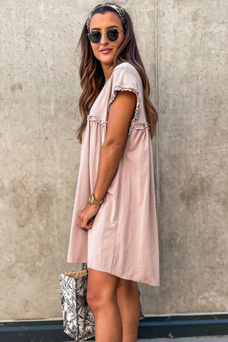 Babydoll Ruffle Dress - Pink