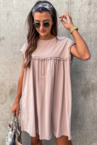 Babydoll Ruffle Dress - Pink