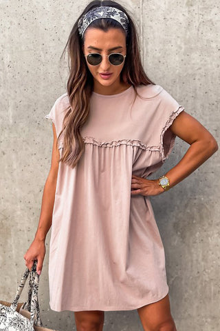 Babydoll Ruffle Dress - Pink