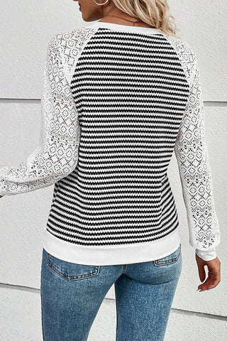 Stripes and Lace Top