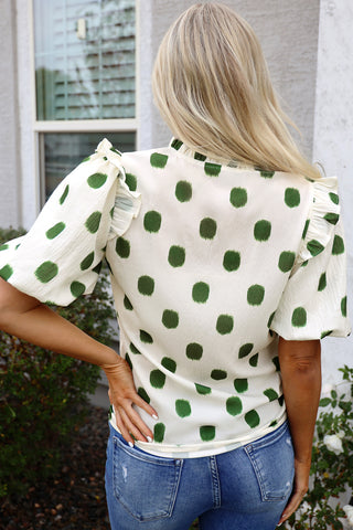Dot Girl Summer Top - Green