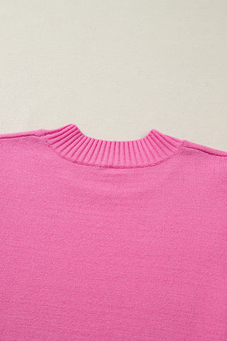 Ruffle Sleeve Sweater - Pink