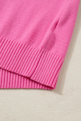Ruffle Sleeve Sweater - Pink