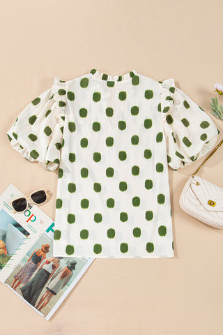 Dot Girl Summer Top - Green