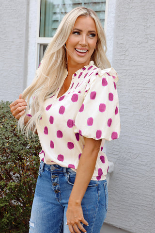 Dot Girl Summer Top - Pink