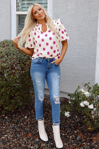 Dot Girl Summer Top - Pink