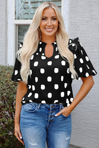 Dot Girl Summer Top - Black