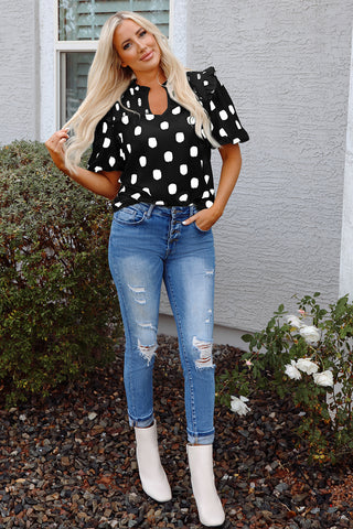 Dot Girl Summer Top - Black