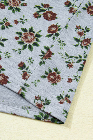 Denim Details Top - Floral