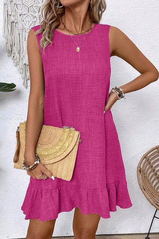 Flouncy Bow Back Dress - Pink