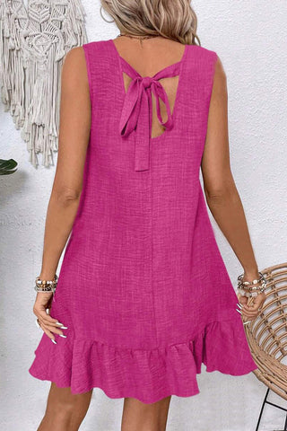 Flouncy Bow Back Dress - Pink