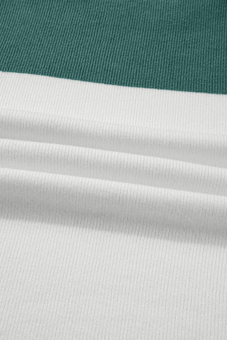 Color Block Sweater - Green and White