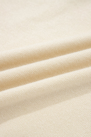 Denim Collar Knit Top - Beige