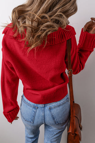 Collared Sweater - Red
