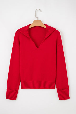Collared Sweater - Red