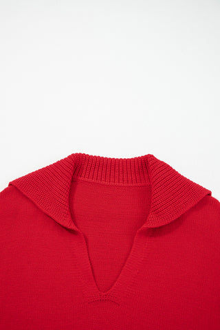 Collared Sweater - Red