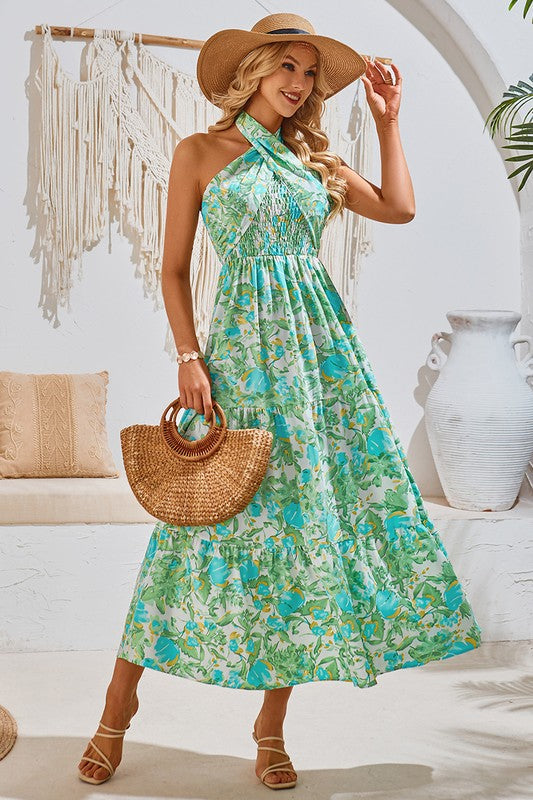 Versatile Floral Maxi Dress - Green | Blue Chic Boutique Versatile Floral Maxi Dress - Green | Blue Chic Boutique