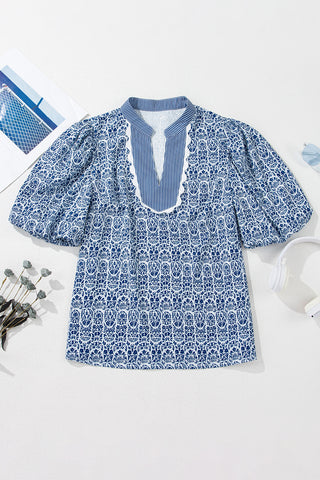 Mediterranean Vibes Puff Sleeve Top