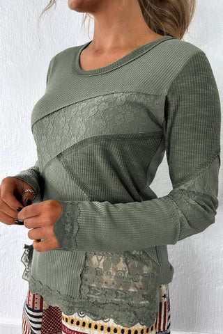 Mixed Pattern Spring Thermal - Green