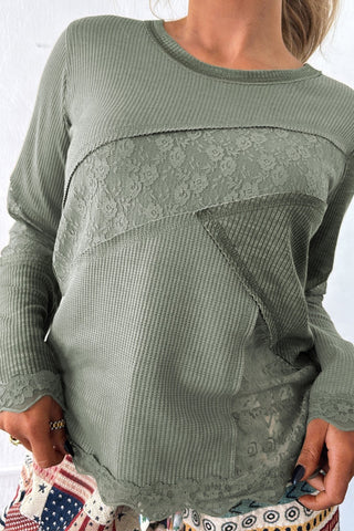 Mixed Pattern Spring Thermal - Green