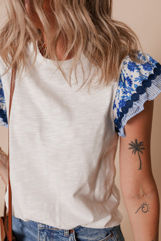 Flutter Sleeve Top - Blue