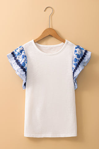 Flutter Sleeve Top - Blue