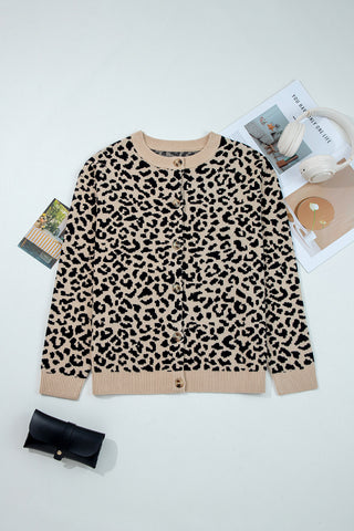 Leopard Cardigan - Beige