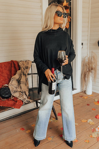 Flowy Cowl Neck - Black