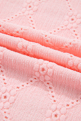 Eyelet Puff Sleeve Top - Soft Pink