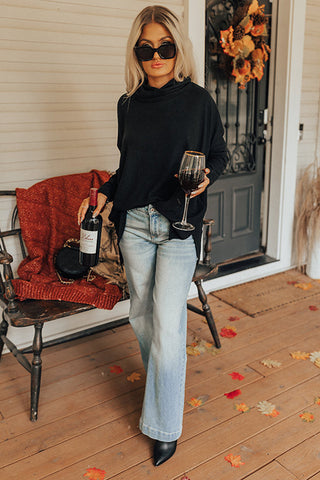 Flowy Cowl Neck - Black