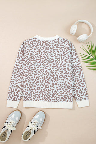 Leopard Cardigan - White
