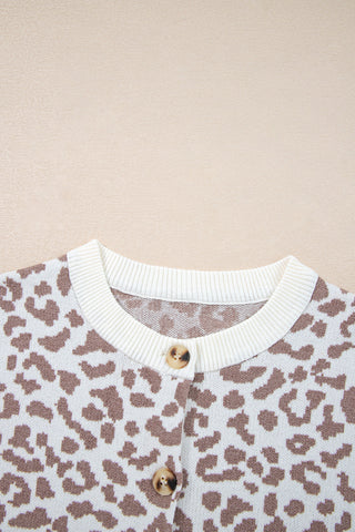 Leopard Cardigan - White
