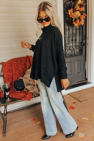 Flowy Cowl Neck - Black