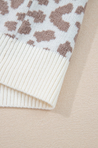 Leopard Cardigan - White