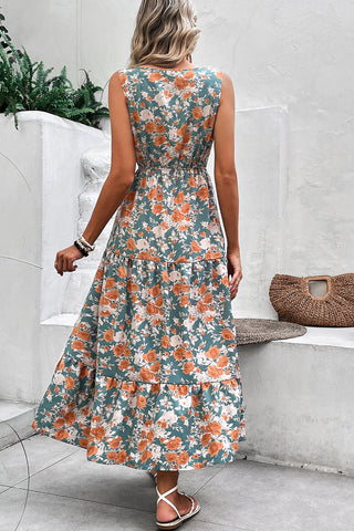 Tangerine Bloom Maxi Dress