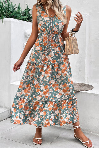 Tangerine Bloom Maxi Dress