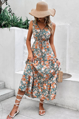 Tangerine Bloom Maxi Dress