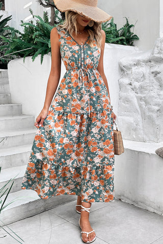 Tangerine Bloom Maxi Dress