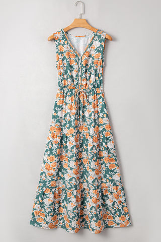 Tangerine Bloom Maxi Dress