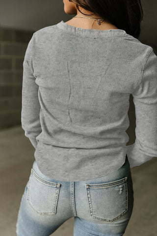 Thermal Henley Top - Gray