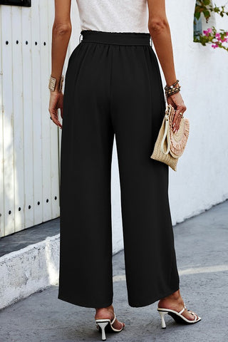 Wide Leg Palazzo Pants - Black