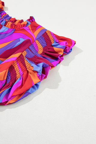 Vibrant Cresent Print Maxi Dress