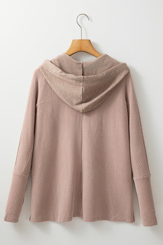 Thermal Button Hoodie - Taupe